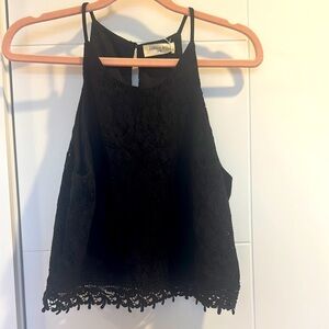Black Lace Crop Top